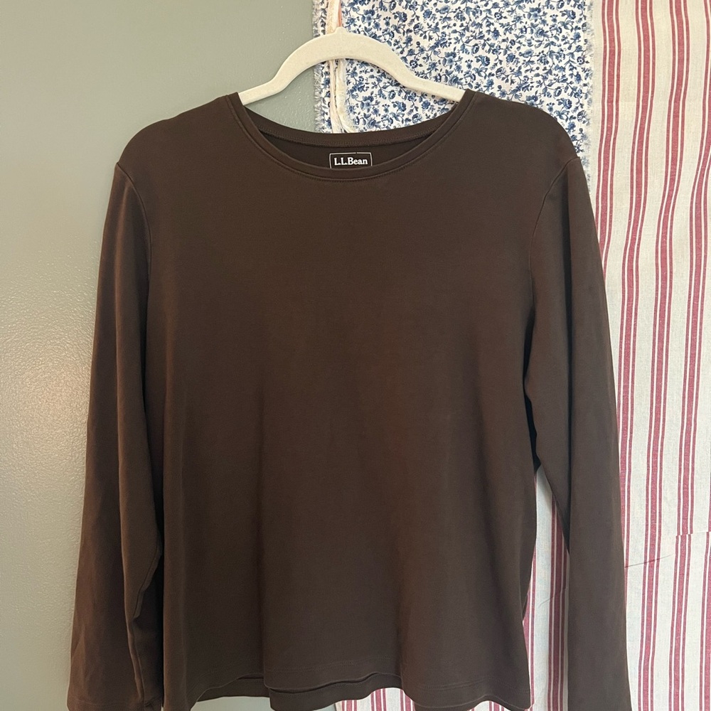 L.L. Bean 100% Cotton Brown Top